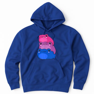 Bisexual Flag Color Frogs Subtle Bi Pride LGBTQ Aesthetic Hoodie