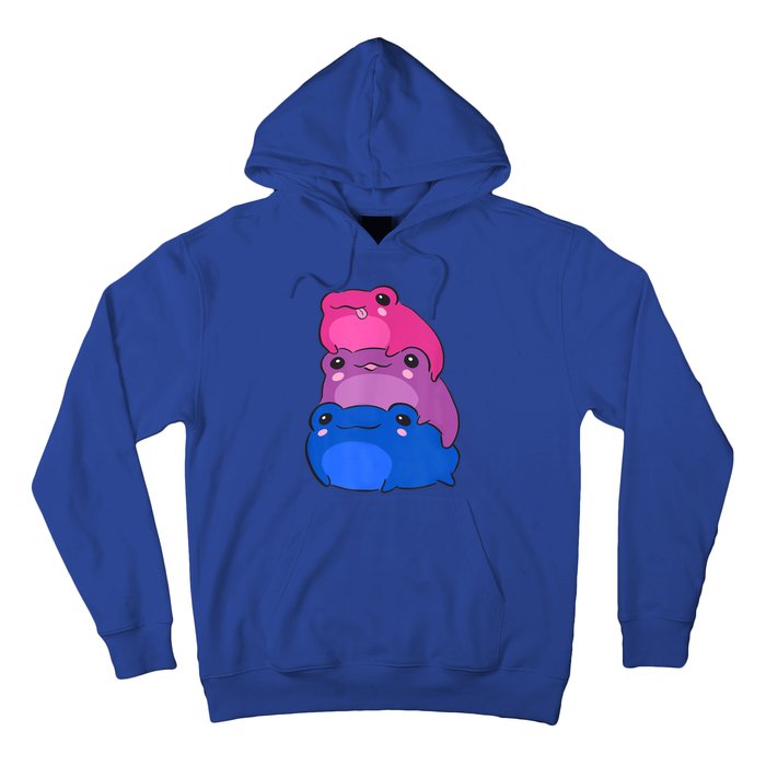 Bisexual Flag Color Frogs Subtle Bi Pride LGBTQ Aesthetic Hoodie