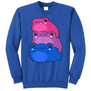 Bisexual Flag Color Frogs Subtle Bi Pride LGBTQ Aesthetic Sweatshirt