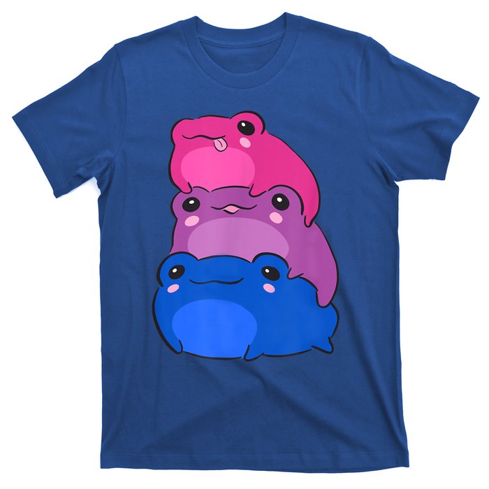 Bisexual Flag Color Frogs Subtle Bi Pride LGBTQ Aesthetic T-Shirt