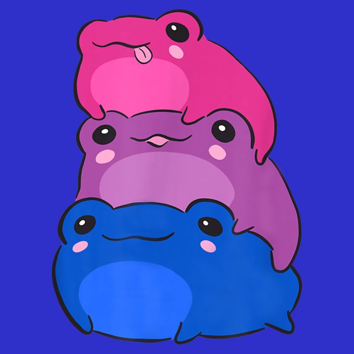 Bisexual Flag Color Frogs Subtle Bi Pride LGBTQ Aesthetic Poster