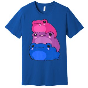 Bisexual Flag Color Frogs Subtle Bi Pride LGBTQ Aesthetic Premium T-Shirt