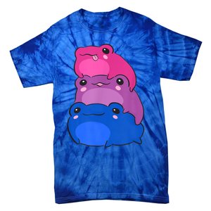 Bisexual Flag Color Frogs Subtle Bi Pride LGBTQ Aesthetic Tie-Dye T-Shirt