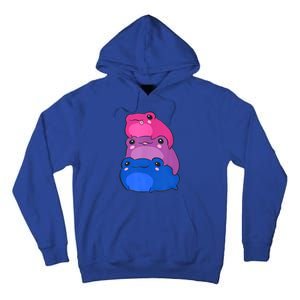 Bisexual Flag Color Frogs Subtle Bi Pride LGBTQ Aesthetic Tall Hoodie