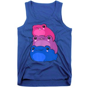 Bisexual Flag Color Frogs Subtle Bi Pride LGBTQ Aesthetic Tank Top