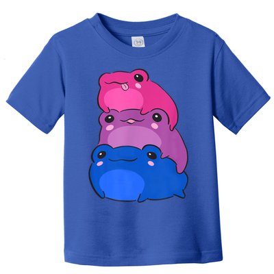 Bisexual Flag Color Frogs Subtle Bi Pride LGBTQ Aesthetic Toddler T-Shirt