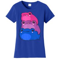 Bisexual Flag Color Frogs Subtle Bi Pride LGBTQ Aesthetic Women's T-Shirt