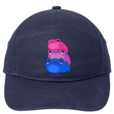 Bisexual Flag Color Frogs Subtle Bi Pride LGBTQ Aesthetic 7-Panel Snapback Hat