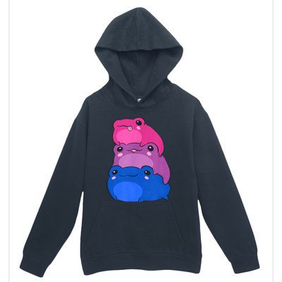 Bisexual Flag Color Frogs Subtle Bi Pride LGBTQ Aesthetic Urban Pullover Hoodie