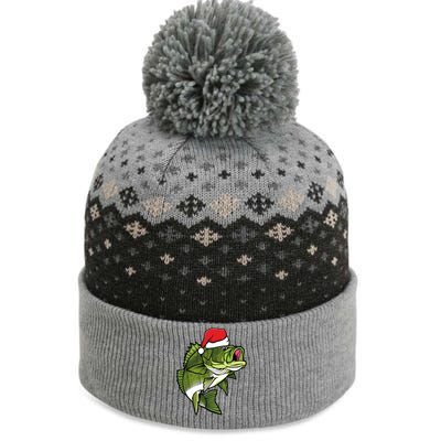 Bass Fishing Christmas Pajama Fish Santa Fisherman Angler The Baniff Cuffed Pom Beanie