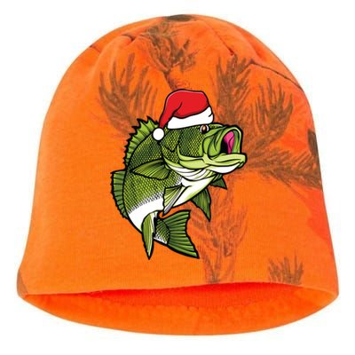 Bass Fishing Christmas Pajama Fish Santa Fisherman Angler Kati - Camo Knit Beanie