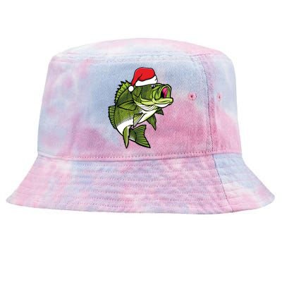 Bass Fishing Christmas Pajama Fish Santa Fisherman Angler Tie-Dyed Bucket Hat