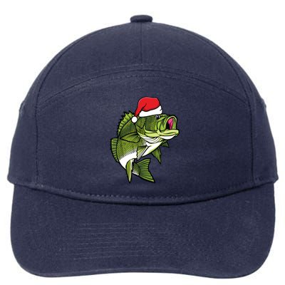 Bass Fishing Christmas Pajama Fish Santa Fisherman Angler 7-Panel Snapback Hat