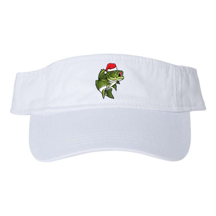 Bass Fishing Christmas Pajama Fish Santa Fisherman Angler Valucap Bio-Washed Visor