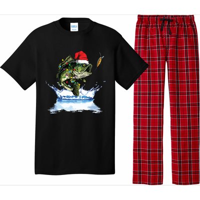 Bass Fishing Christmas Santa Hat Fishing Lover Fisherman Pajama Set