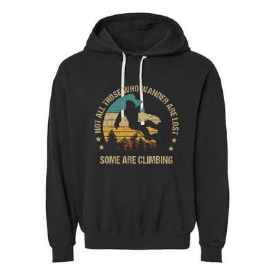 Bigfoot Funny Climber Climbing Outdoor Garment-Dyed Fleece Hoodie