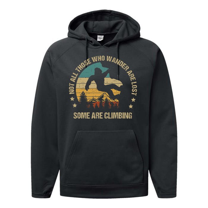 Bigfoot Funny Climber Climbing Outdoor Performance Fleece Hoodie