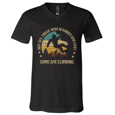 Bigfoot Funny Climber Climbing Outdoor V-Neck T-Shirt