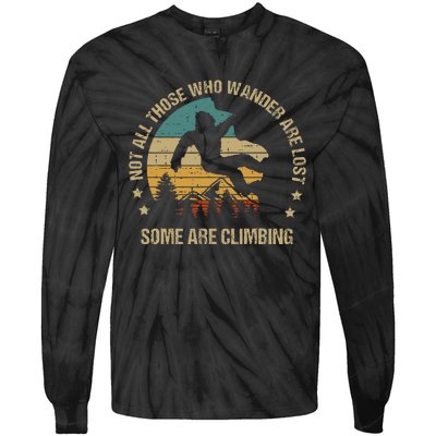 Bigfoot Funny Climber Climbing Outdoor Tie-Dye Long Sleeve Shirt