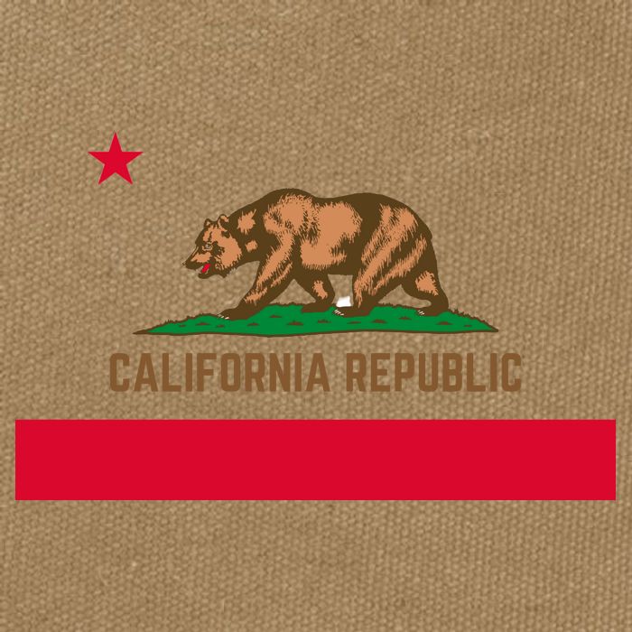 Bear Flag. California Republic State Flag Of California Cotton Canvas Backpack