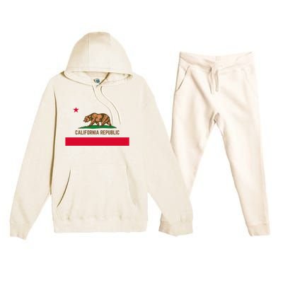 Bear Flag. California Republic State Flag Of California Premium Hooded Sweatsuit Set