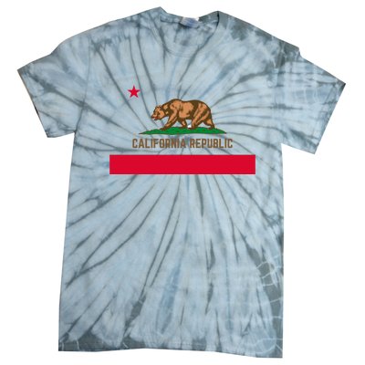 Bear Flag. California Republic State Flag Of California Tie-Dye T-Shirt