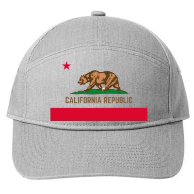 Bear Flag. California Republic State Flag Of California 7-Panel Snapback Hat