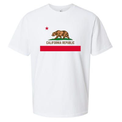 Bear Flag. California Republic State Flag Of California Sueded Cloud Jersey T-Shirt