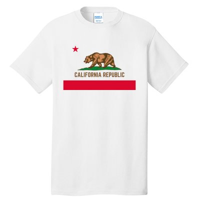 Bear Flag. California Republic State Flag Of California Tall T-Shirt