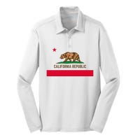 Bear Flag. California Republic State Flag Of California Silk Touch Performance Long Sleeve Polo