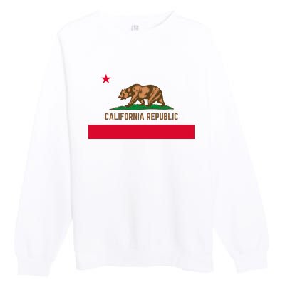 Bear Flag. California Republic State Flag Of California Premium Crewneck Sweatshirt