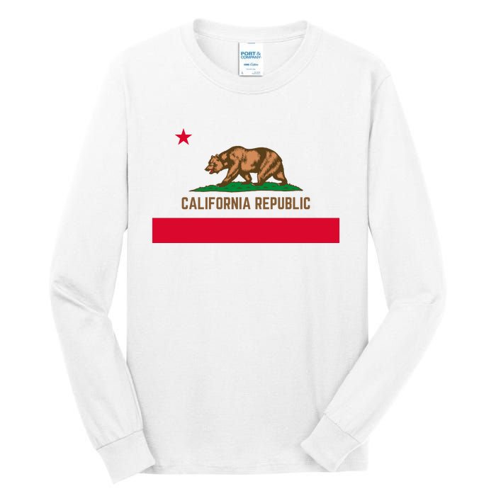 Bear Flag. California Republic State Flag Of California Tall Long Sleeve T-Shirt