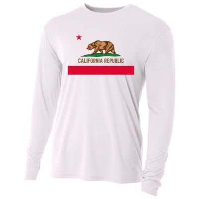 Bear Flag. California Republic State Flag Of California Cooling Performance Long Sleeve Crew