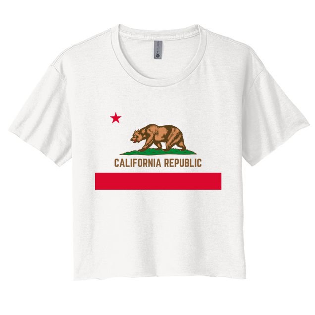 Bear Flag. California Republic State Flag Of California Crop Top
