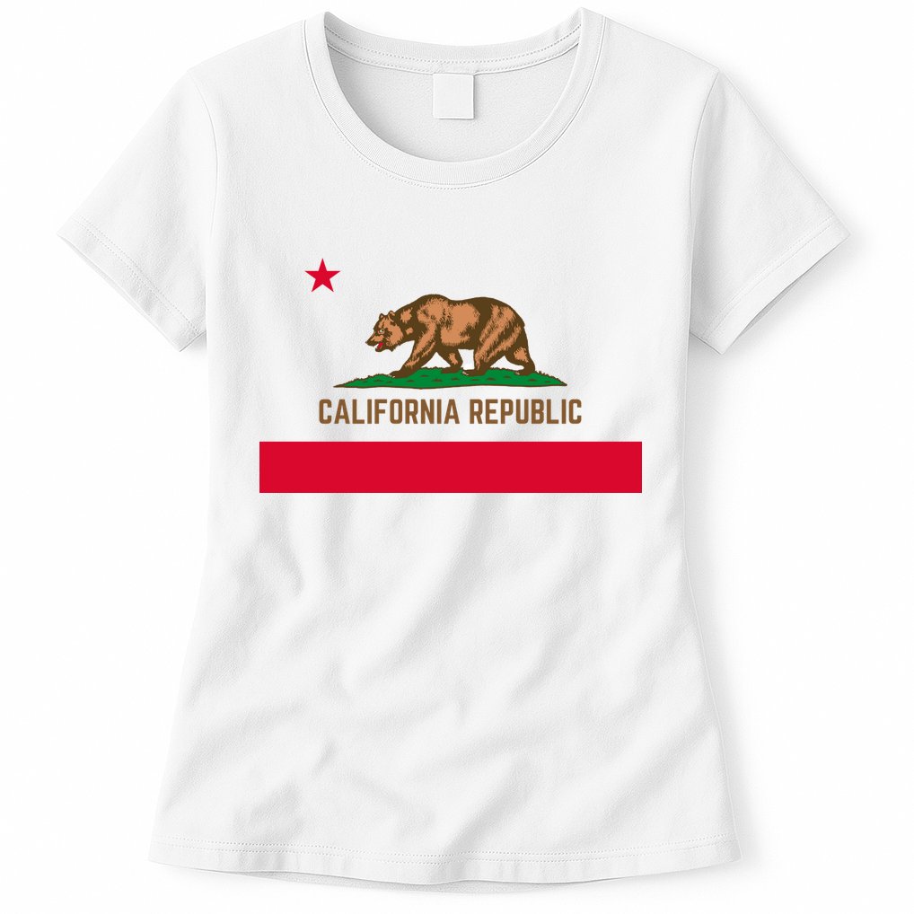 Bear Flag. California Republic State Flag Of California Womens T-Shirt