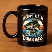 Bass Fishing DonT Be A Dumb Bass 11oz C Handle Ceramic Mug
