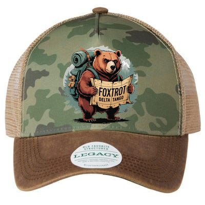 Bear Foxtrots Deltas Tangos Funny Bear Foxtrots Deltas Legacy Tie Dye Trucker Hat