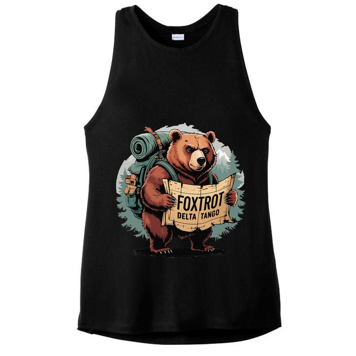 Bear Foxtrots Deltas Tangos Funny Bear Foxtrots Deltas Ladies PosiCharge Tri-Blend Wicking Tank