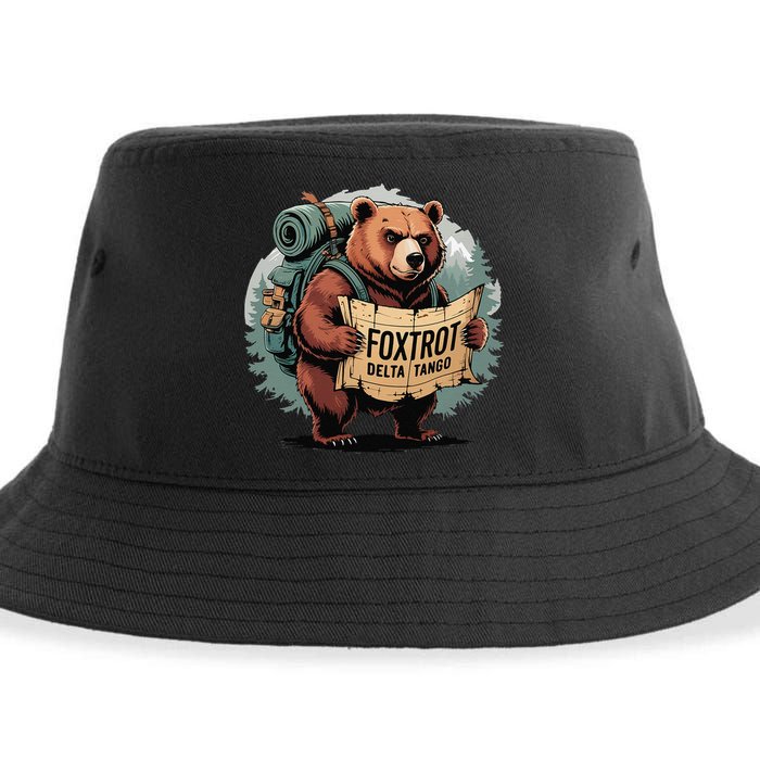 Bear Foxtrots Deltas Tangos Funny Bear Foxtrots Deltas Sustainable Bucket Hat