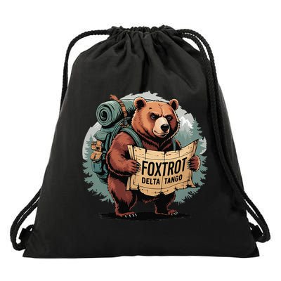 Bear Foxtrots Deltas Tangos Funny Bear Foxtrots Deltas Drawstring Bag