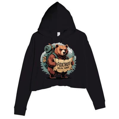 Bear Foxtrots Deltas Tangos Funny Bear Foxtrots Deltas Crop Fleece Hoodie