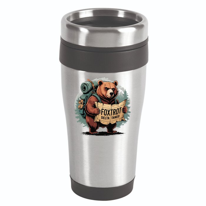 Bear Foxtrots Deltas Tangos Funny Bear Foxtrots Deltas 16oz Travel Tumbler