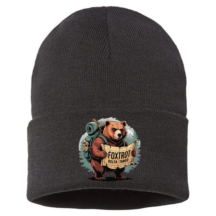 Bear Foxtrots Deltas Tangos Funny Bear Foxtrots Deltas Sustainable Knit Beanie