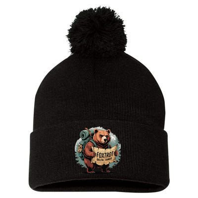 Bear Foxtrots Deltas Tangos Funny Bear Foxtrots Deltas Pom Pom 12in Knit Beanie