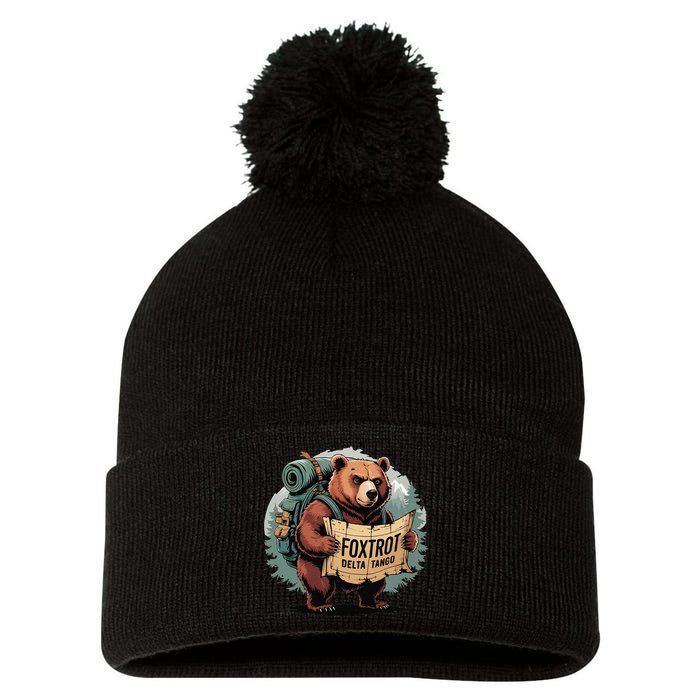 Bear Foxtrots Deltas Tangos Funny Bear Foxtrots Deltas Pom Pom 12in Knit Beanie