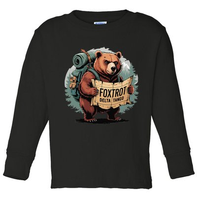 Bear Foxtrots Deltas Tangos Funny Bear Foxtrots Deltas Toddler Long Sleeve Shirt