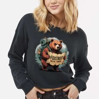 Bear Foxtrots Deltas Tangos Funny Bear Foxtrots Deltas Cropped Pullover Crew
