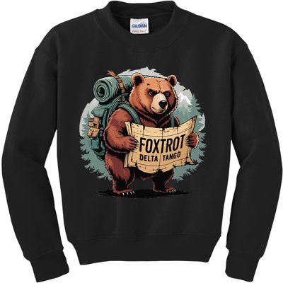 Bear Foxtrots Deltas Tangos Funny Bear Foxtrots Deltas Kids Sweatshirt
