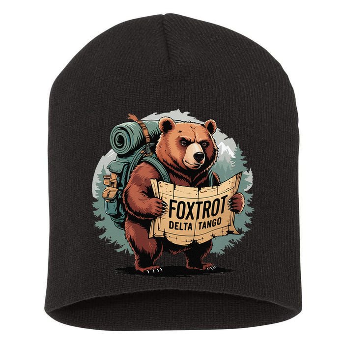 Bear Foxtrots Deltas Tangos Funny Bear Foxtrots Deltas Short Acrylic Beanie