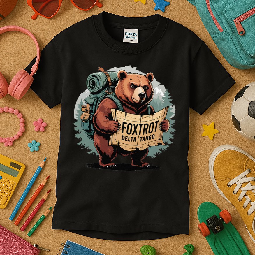 Bear Foxtrots Deltas Tangos Funny Bear Foxtrots Deltas Kids T-Shirt